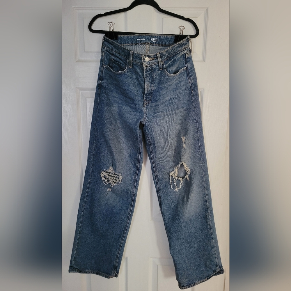 Old Navy Extra High-Rise Sky-Hi Wide Leg Jeans Size 4